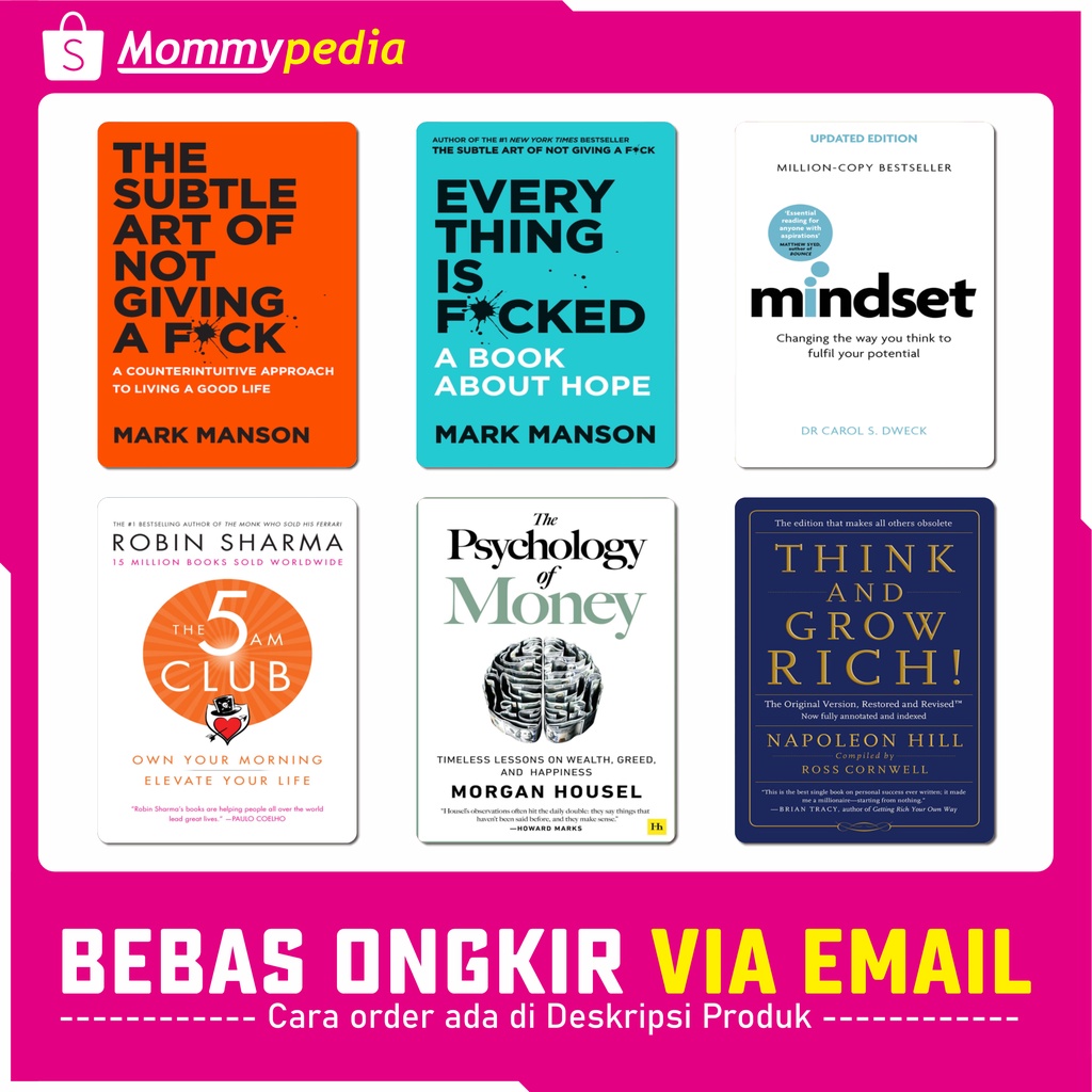 Jual Buku Bacaan - The Subtle Art Of Not Giving A Fck, Mindset, The 5 ...