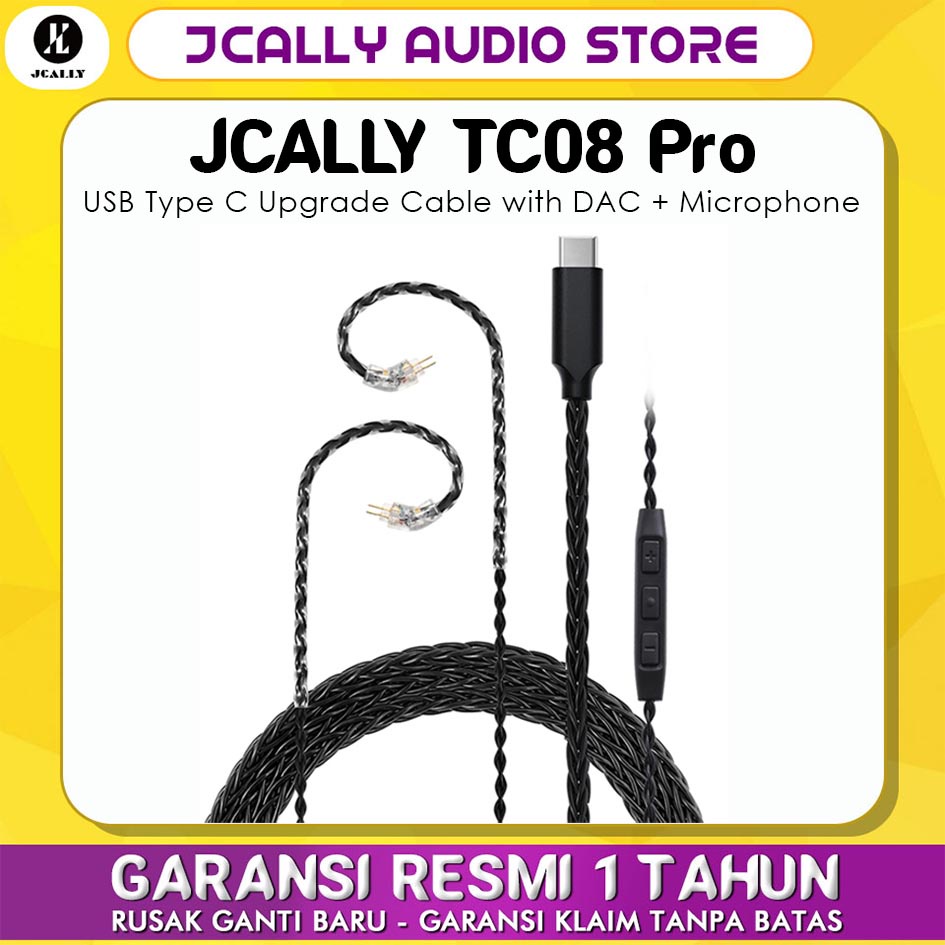 Jual Jcally Tc Pro Usb Type C Jack Audio Converter Core Hi Res Dac Upgraded Cable With Mic