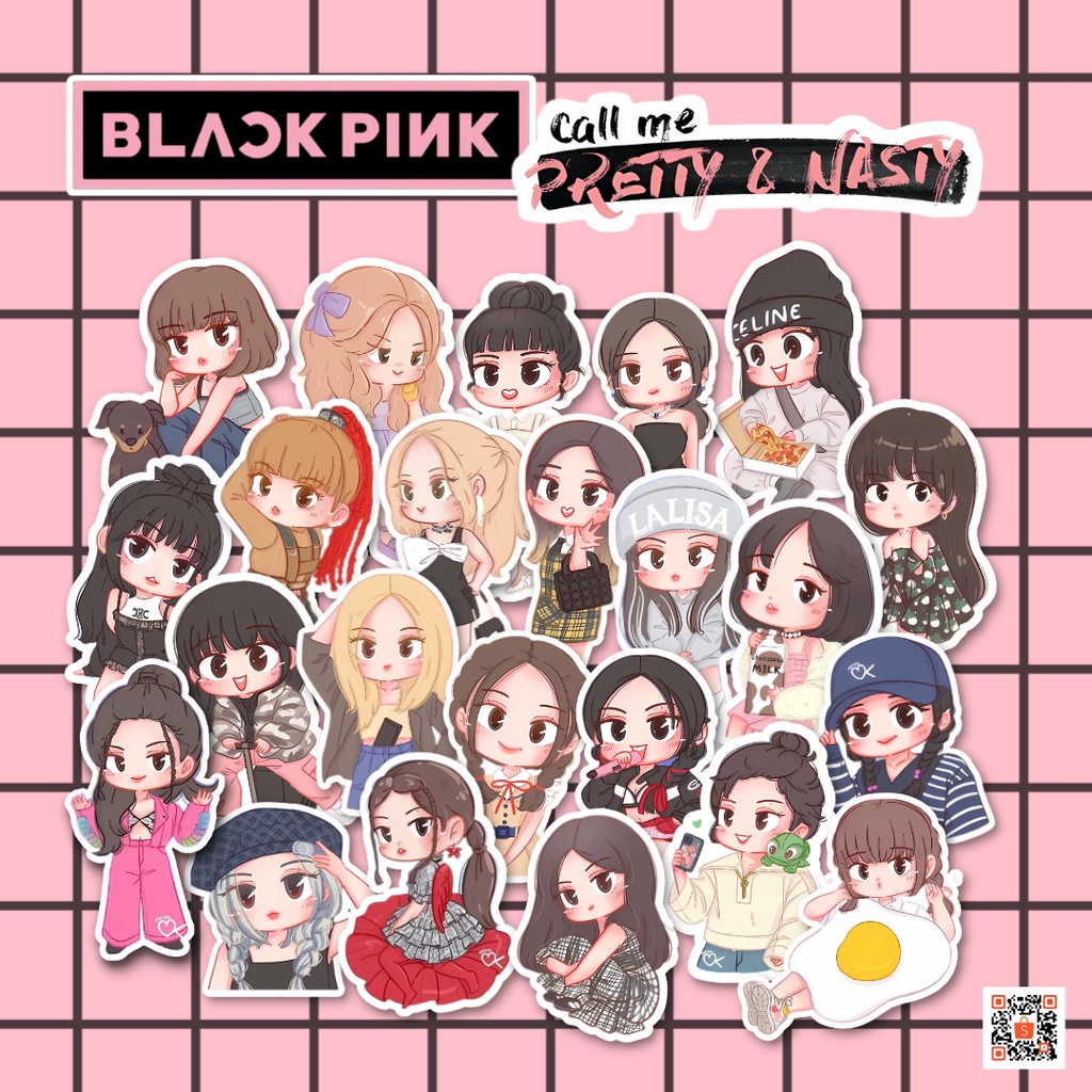 Jual Uncut Stiker Blackpink Chibi Blackpink Bornpink Kartun Lucu