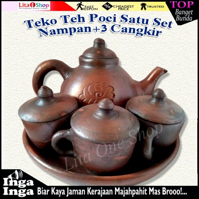 Jual Minum Poci Teh Set Tanah Liat Teko Teh Poci Satu Set 3 Cangkir Shopee Indonesia 3321