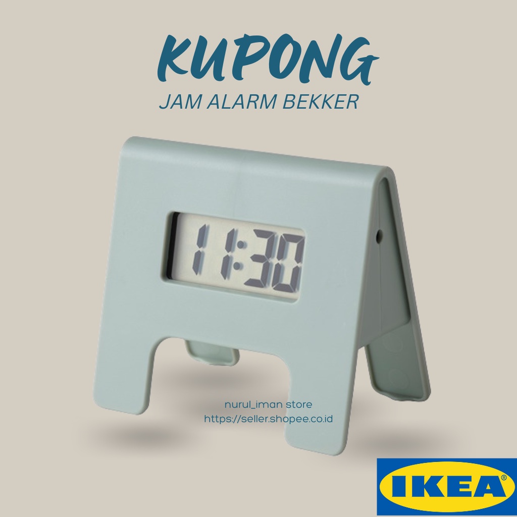 Jual KUPONG JAM ALARM IKEA 4x6x7 cm BEKKER CLOCK HIJAU MINIMALIS 4 X 6