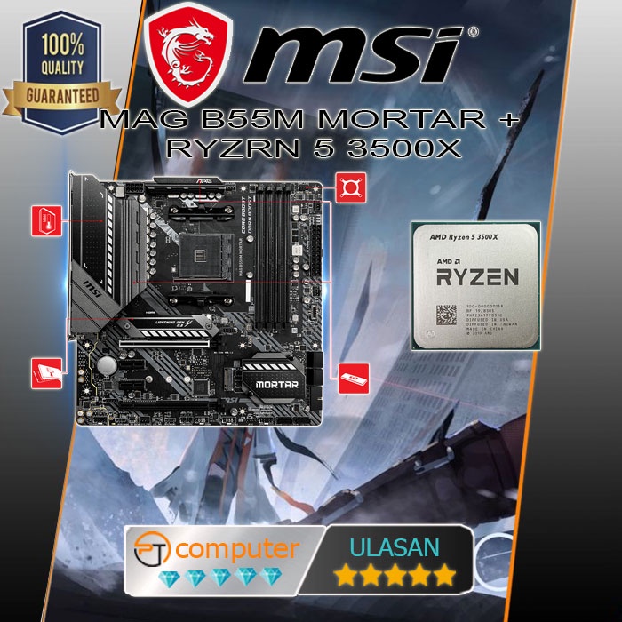 Jual Paket AMD RYZEN 5 3500X + MAINBOARD B550 | Shopee Indonesia