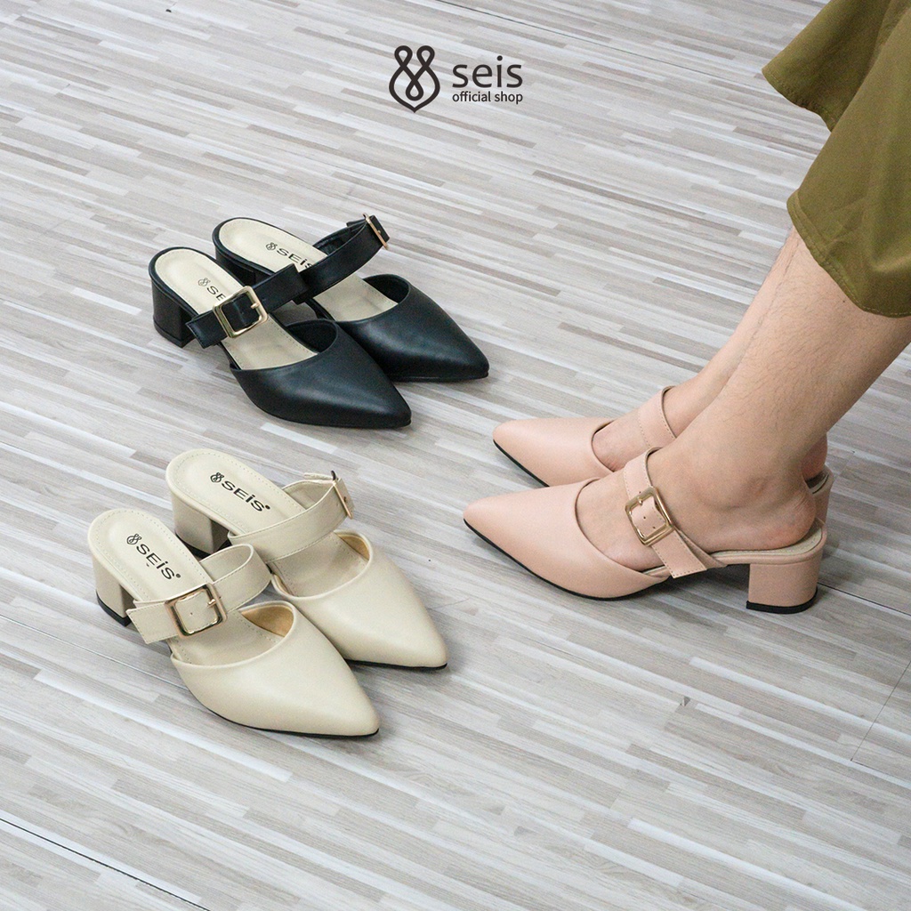 Jual Seis Cloe Sandal Mules Wanita Heels Cm Shopee Indonesia