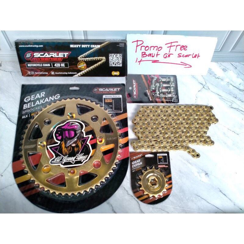 Jual Paket Gear Set Klx 150/ Dtracker 150 Scarlet Original Gear Set Klx