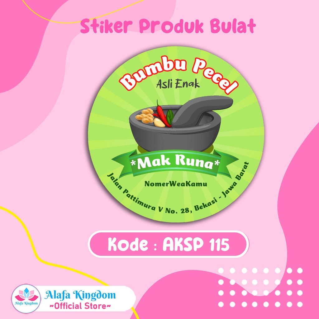 Jual Alafakingdom 046 051 And 115 118 Stiker Label Sambal Label Stiker