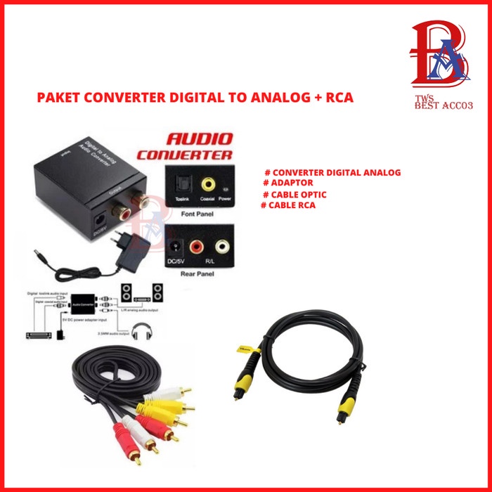 Jual Paket Digital to analog + kabel optik+ kabel L/R RCA/ TERMURAH ...