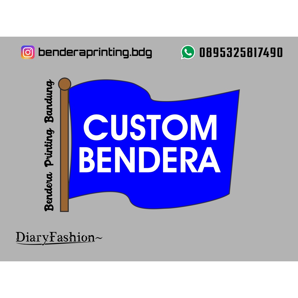 Jual Cetak Bendera Flag Full Printing Custom Desain Sesuka Hati Bebas