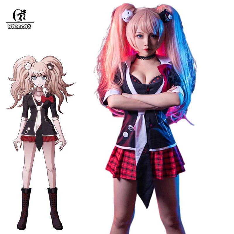 Jual Danganronpa Junko Enoshima Cosplay Costume Game Cosplay Junko Enoshima Uniform Women Sexy 