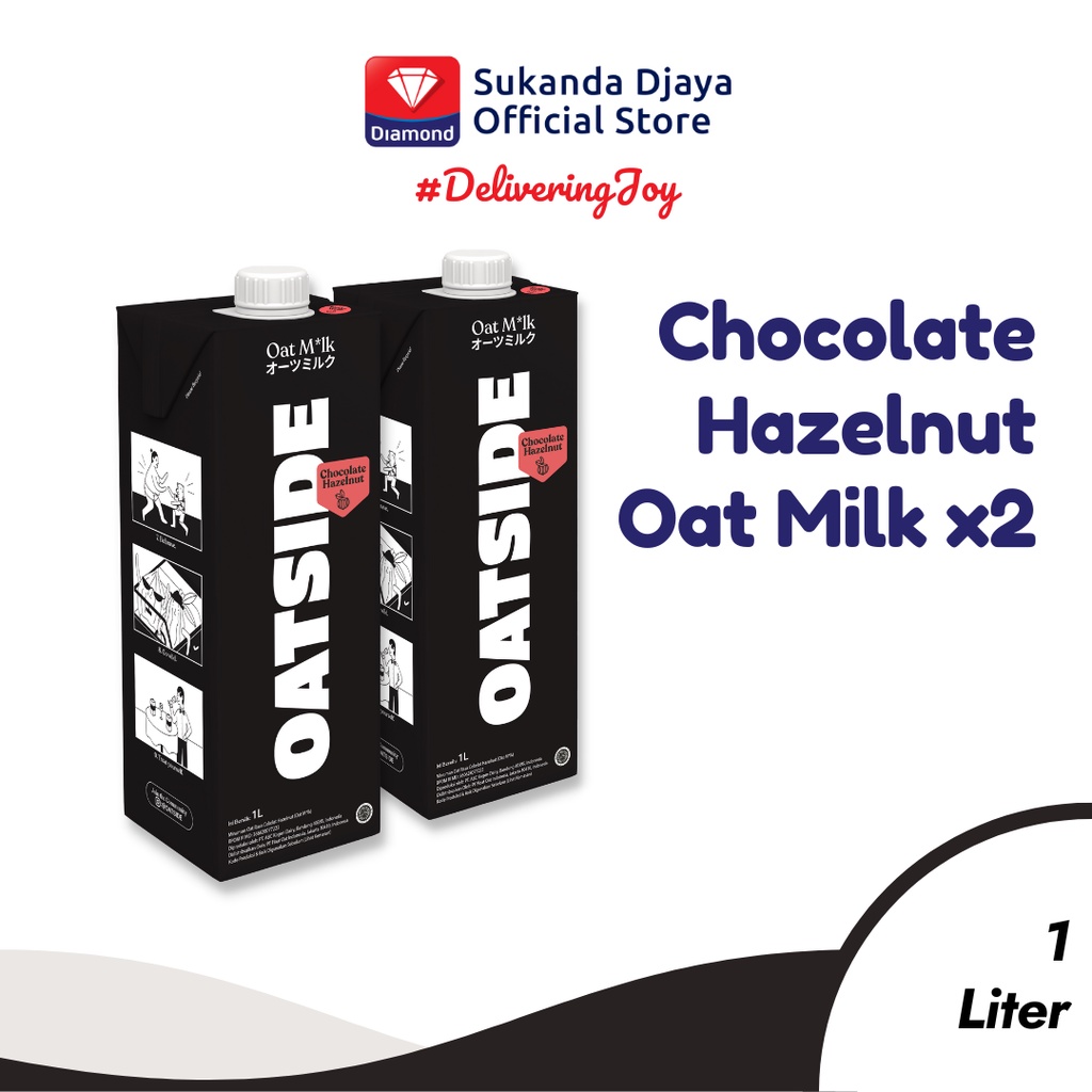 Jual Oatside Choco Hazelnut Oat Milk 1L - Susu Oat Gandum ISI 2 ...