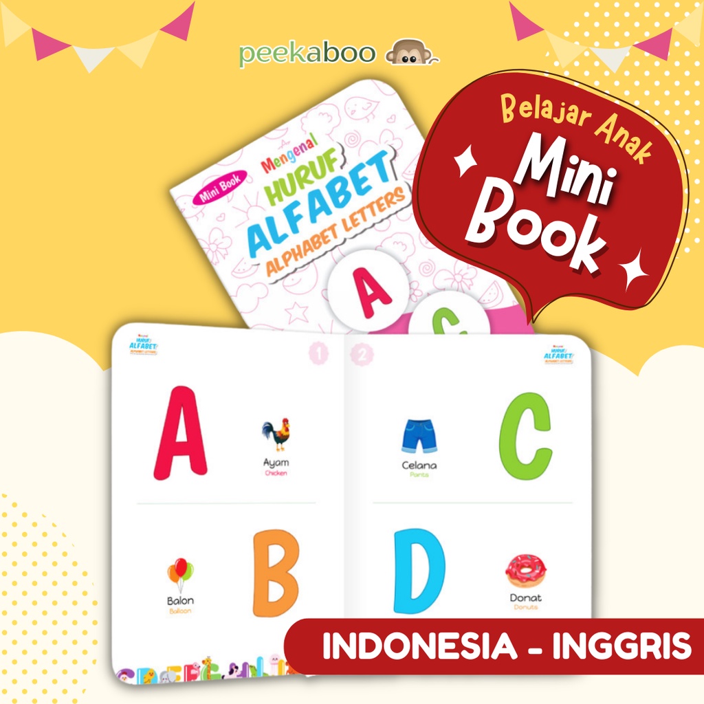 Jual (COD) MINI BOOK - ALFABET | BUKU BELAJAR ANAK BALITA | BAYI ...