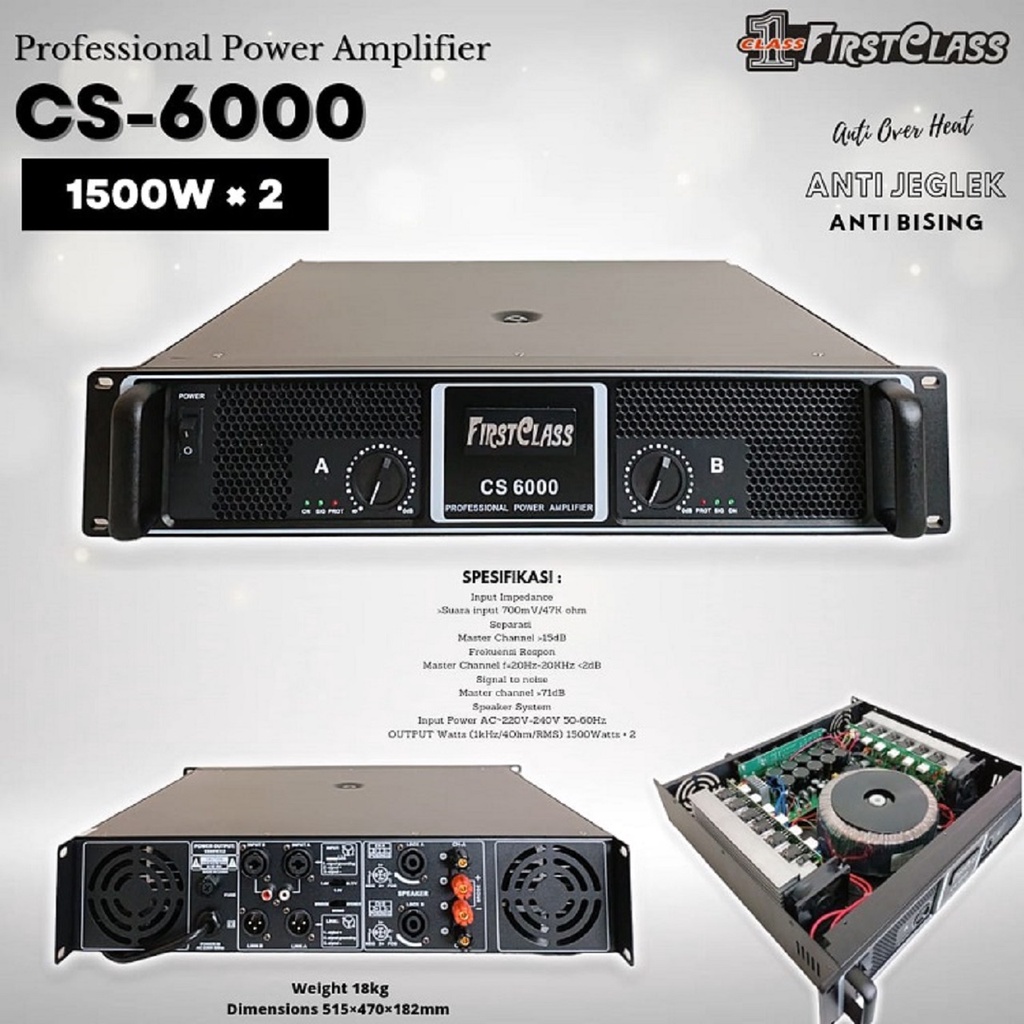 Jual POWER AMPLIFIER FIRSTCLASS CS-6000 POWER AMPLI 2 CHANNEL CS6000 ...