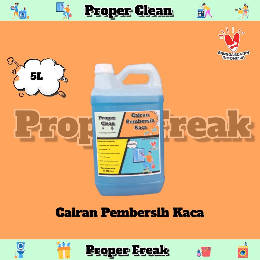 Jual Cairan Pembersih Kaca / Glass Cleaner Proper Clean 5 Liter ...