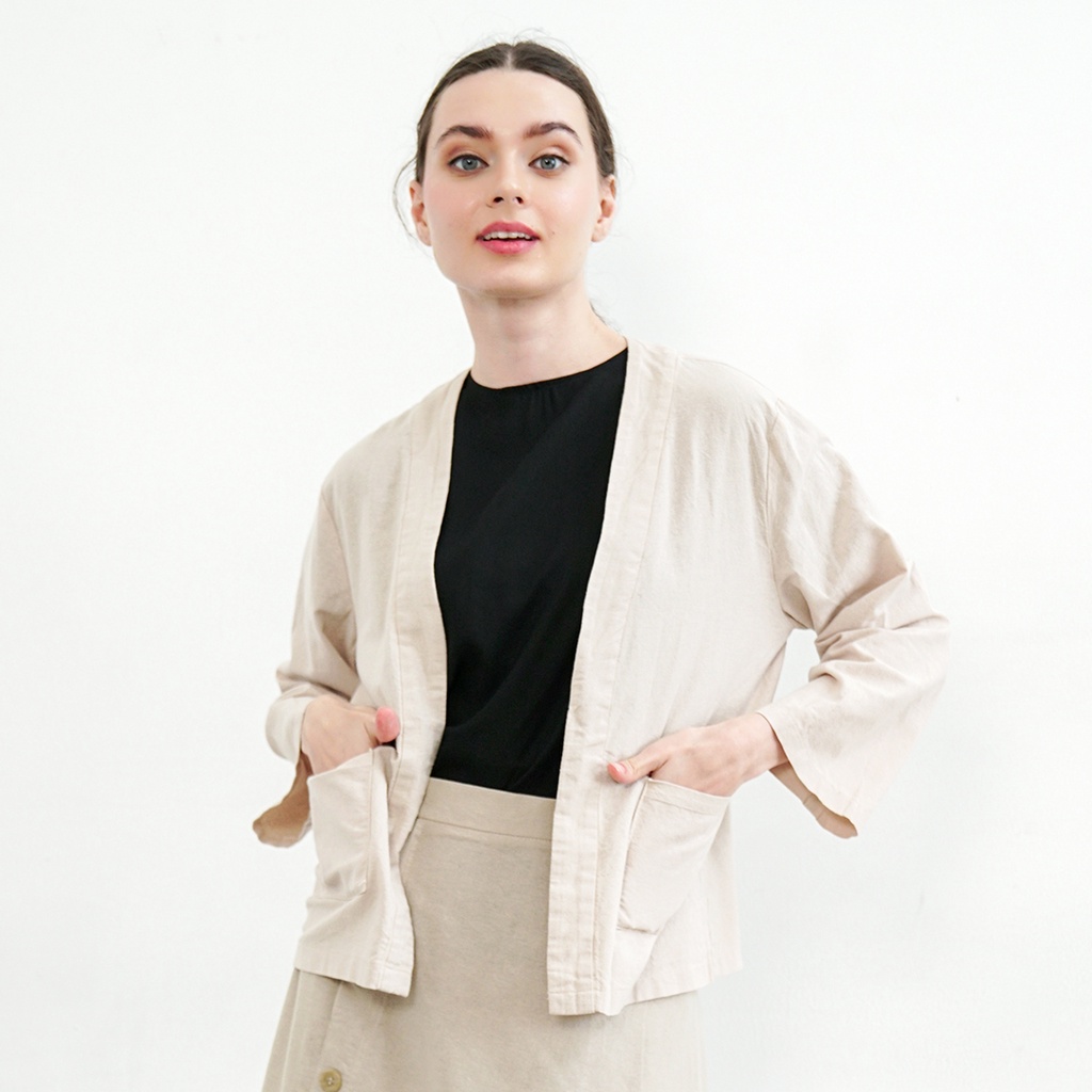Jual LIFE AT MANNANA Outer Basic Linen Wanita Women Blazer Callista ...