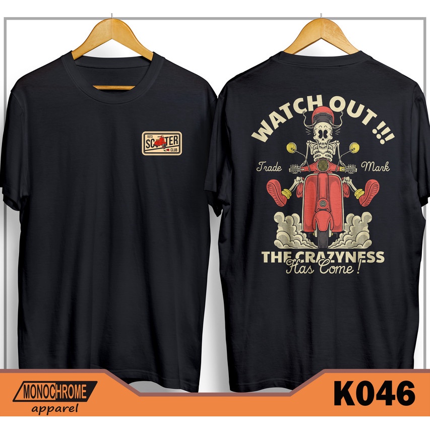 Jual K046 Kaos Baju Vespa Scooter Scooterist Skuter Distro Pria