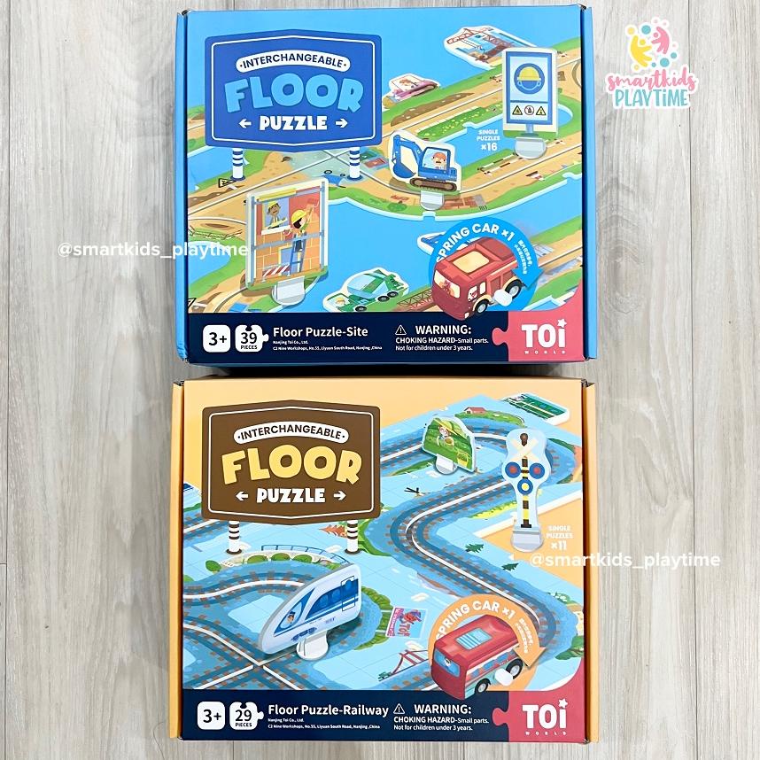 Jual Toi Interchangeable Floor Puzzle With Car Track And Moving Car ...