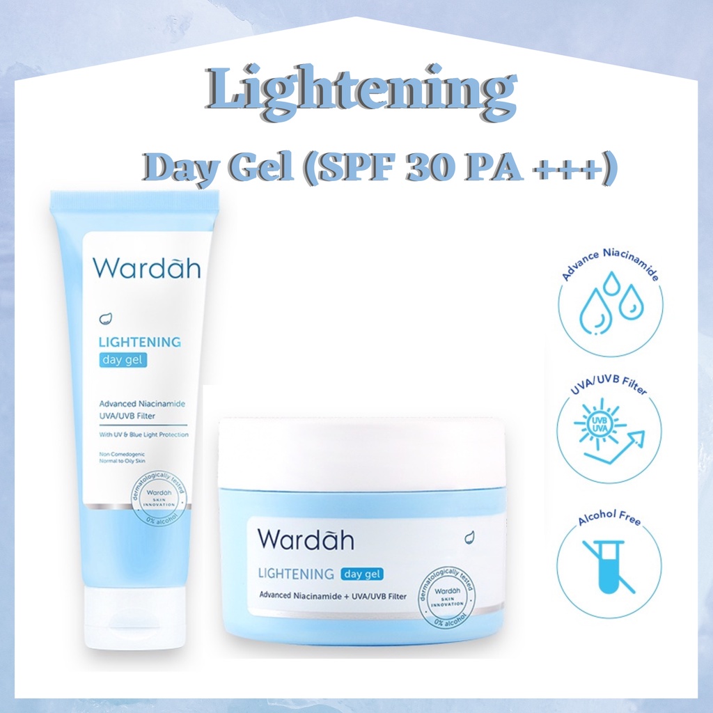 Jual Wardah Lightening Day Gel With Advanced Niacinamide UVA UVB Filter