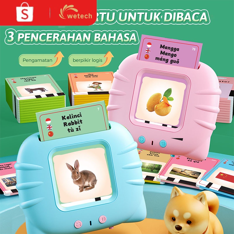 Jual Wetech 3 Bahasa Flash Card Reader Early Education Trilingual