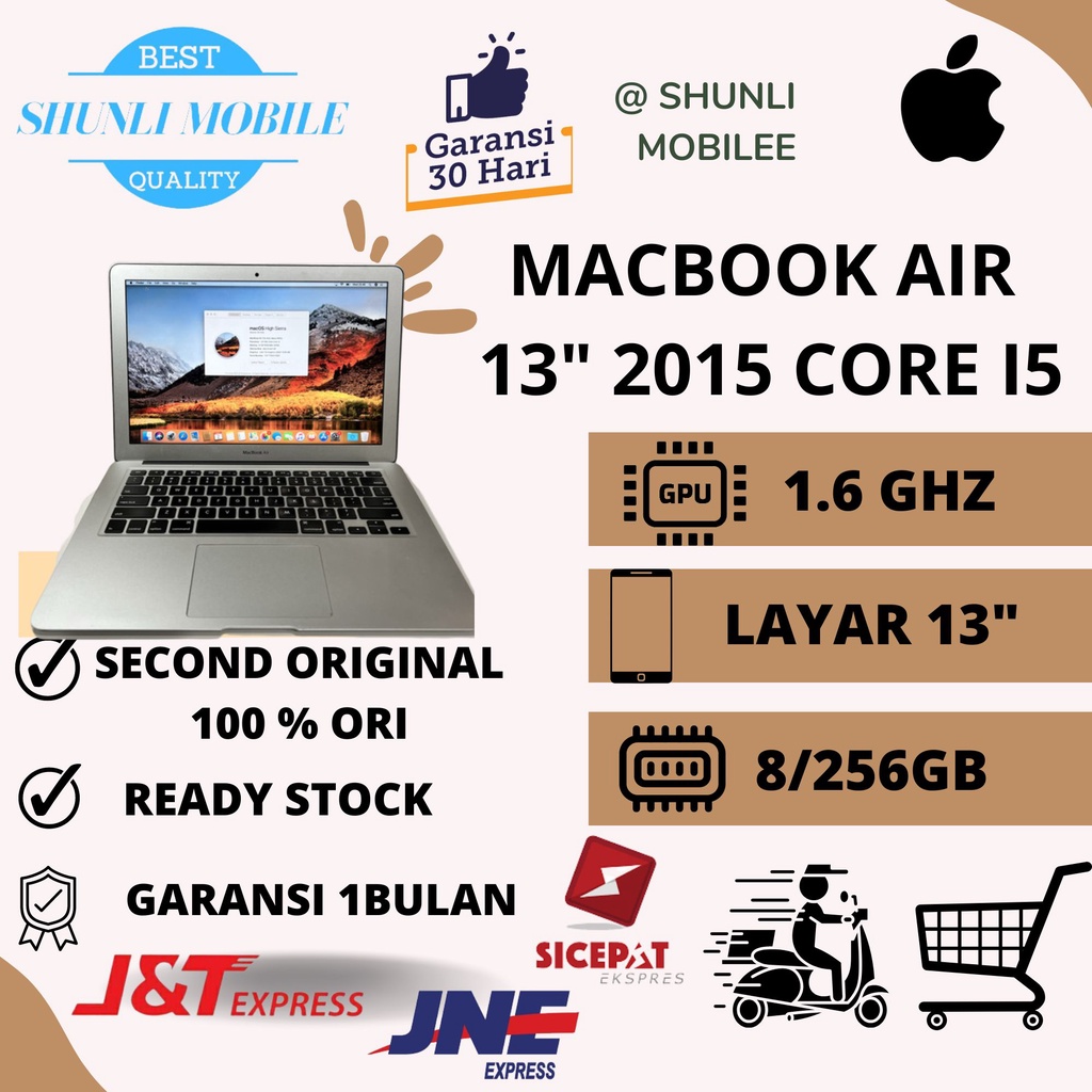 Jual Macbook AIR 13" 2015 CORE I5 Ram 8/256GB SECOND NO MINUS - ( MINUS ...