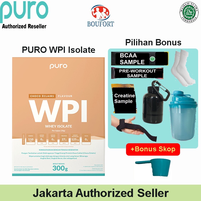 Jual PURO WPI 300 gr WHEY PROTEIN ISOLATE 300gr 600 600gr 10 Serving
