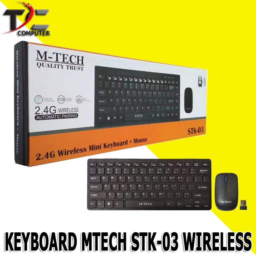 Jual M-Tech Keyboard Mouse Wireless STK-03 Keyboard Mouse PC | Shopee ...