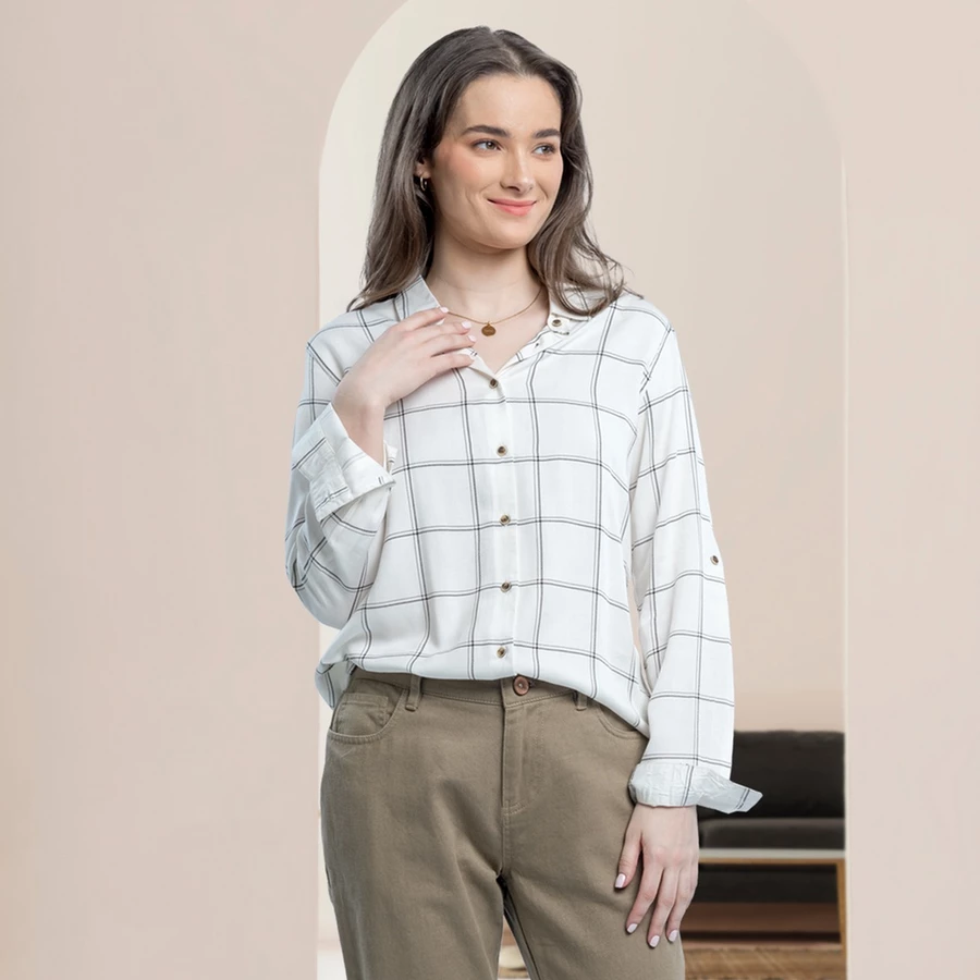  Eghien Ecru Kemeja Casual 