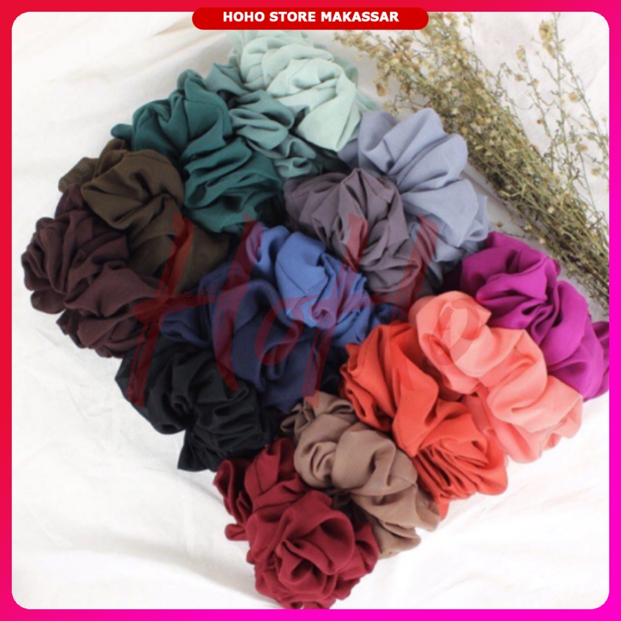 Jual Scrunchie Ikat Rambut Warna Polos Kunciran Kuncir Rambut Scrunchies Scrunchy Cepol Hijab 