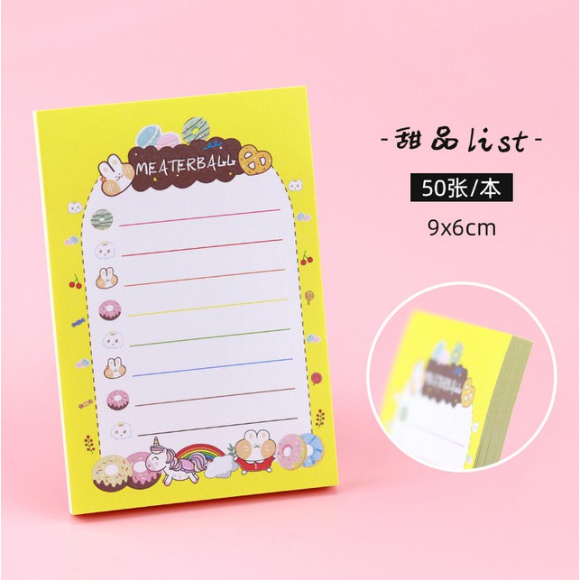 Jual Sticky notes rabbit house memo tempel korea note paper bunny 50 ...