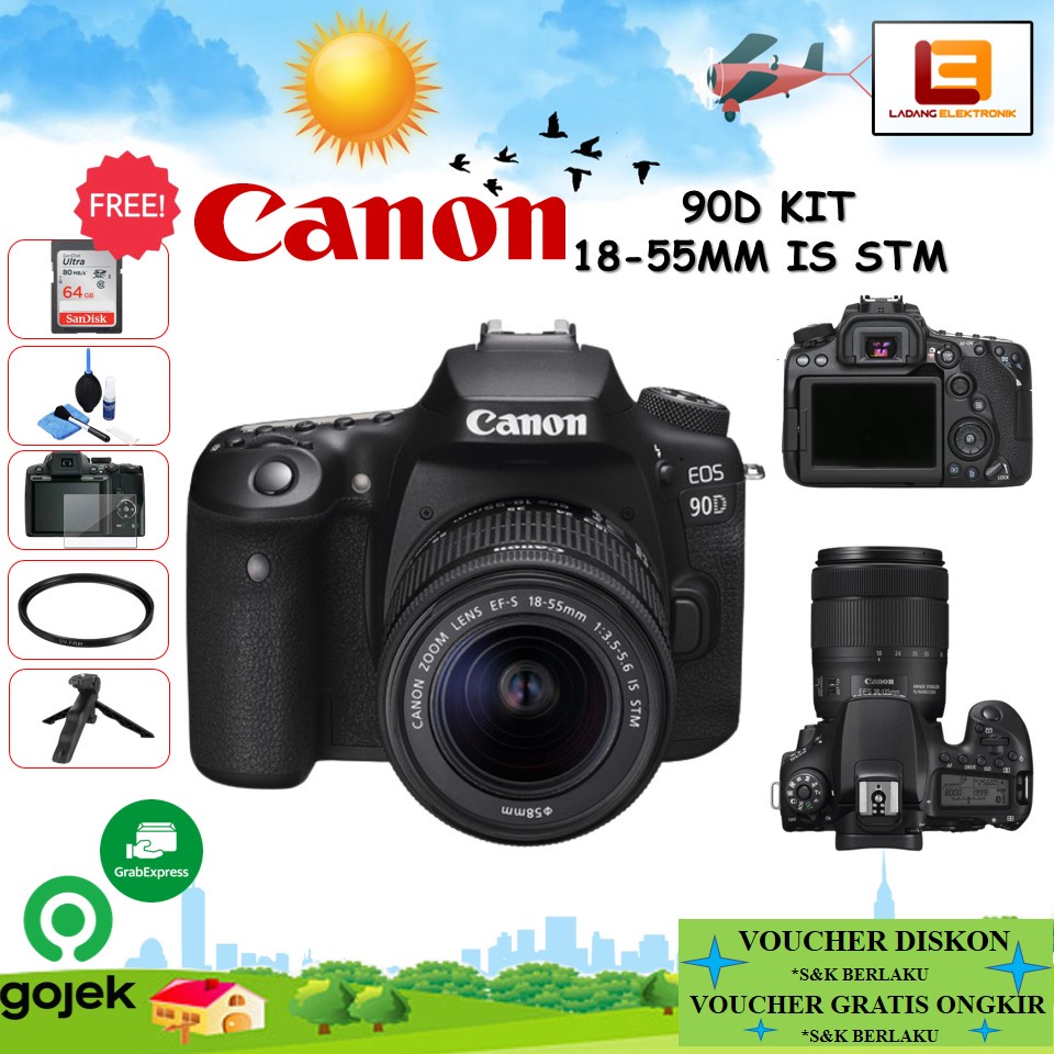 Jual Canon EOS 90D 90 D DSLR Kit 18-55mm Lens | Shopee Indonesia