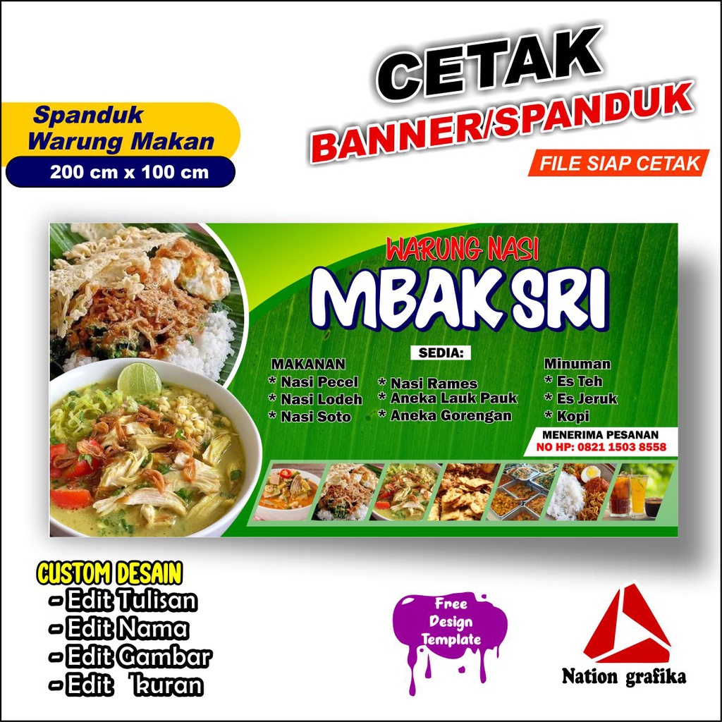 Jual Ng001 Cetak Banner Cetak Spanduk Spanduk Warung Makan Nasi