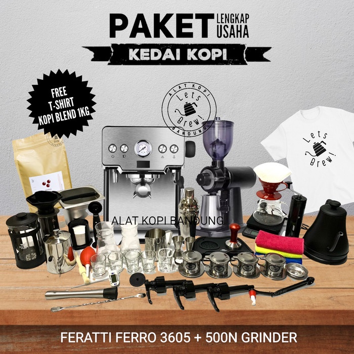 Jual Paket Alat Usaha Kedai Kopi Susu Mesin Ferratti Ferro Fcm 3605 ...