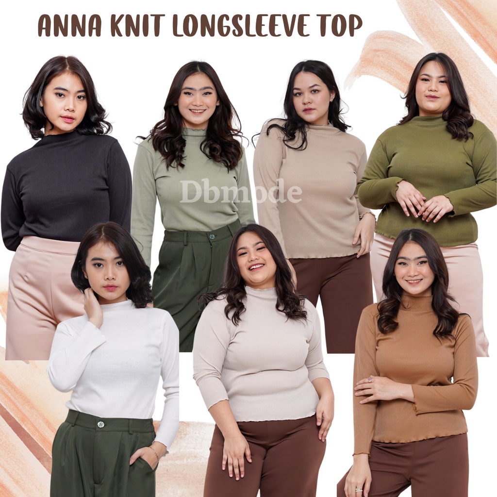 Jual Mf Atasan Wanita Anna Knit Top Longsleeve Baju Inner Iner Rajut Turtleneck Turtle Neck