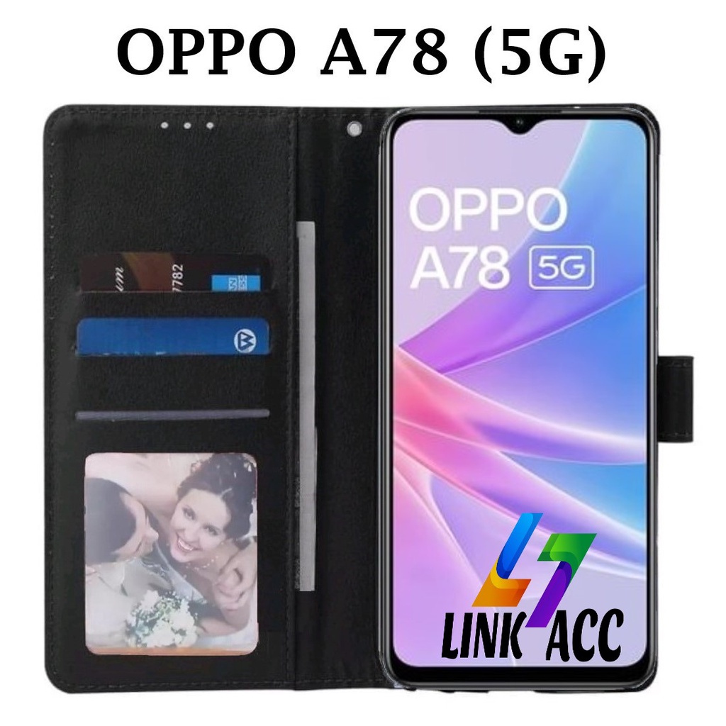 Custodia OPPO A78 5G HAOYE - Cover A Libro In Pelle Con Portacarte E