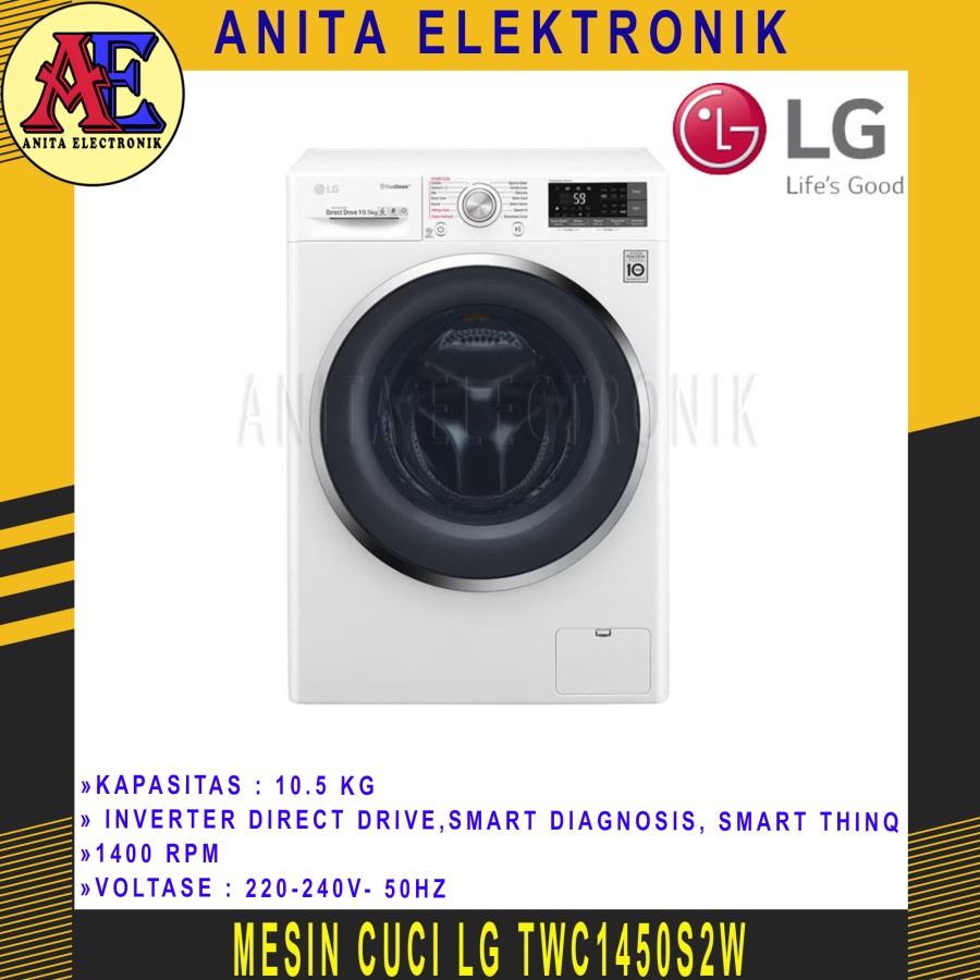 Jual Mesin Cuci Lg Front Loading Kg Inverter Twc S W Shopee