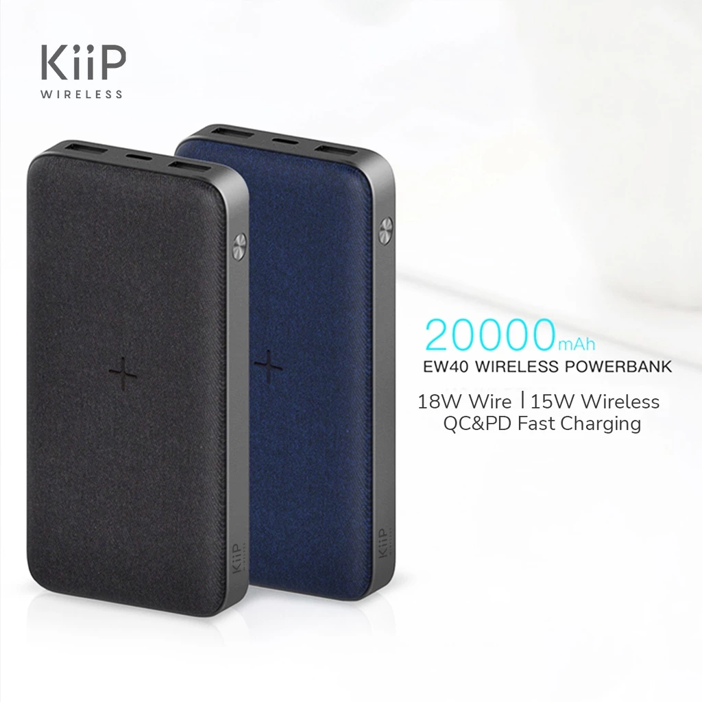 KiiP WIRELESS EW40 Power Bank 15W Fast Charging PD&QC 3.0 20W 20000mAh