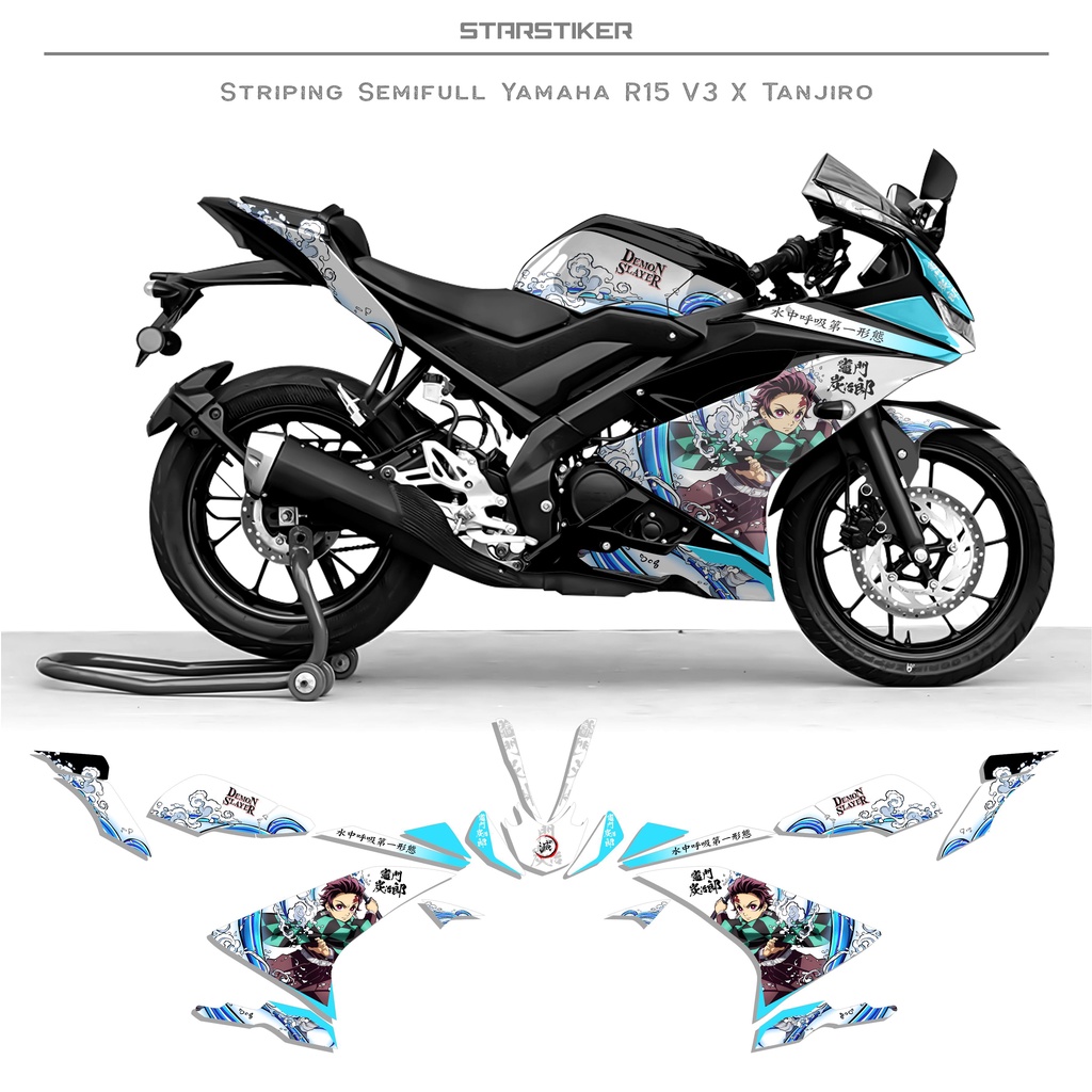 Jual S(2) / STRIPING R15 V3 SEMIFULL / R15 V4 MOTIF ANIME / DEMON ...