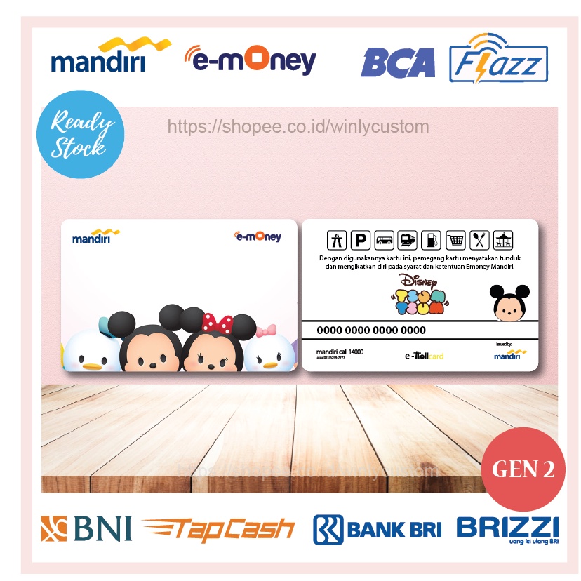 Jual Kartu Emoney E Toll Custom Design Anime Disney Tsum Mickey Minnie Friends Cute E Money