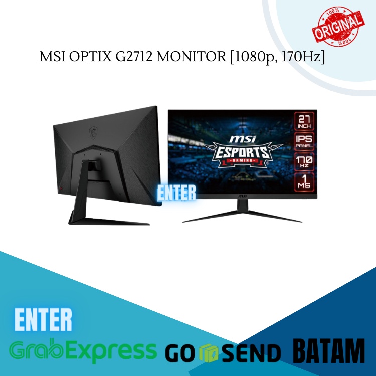 Jual MSI OPTIX G2712 MONITOR [1080p, 170Hz] | Shopee Indonesia