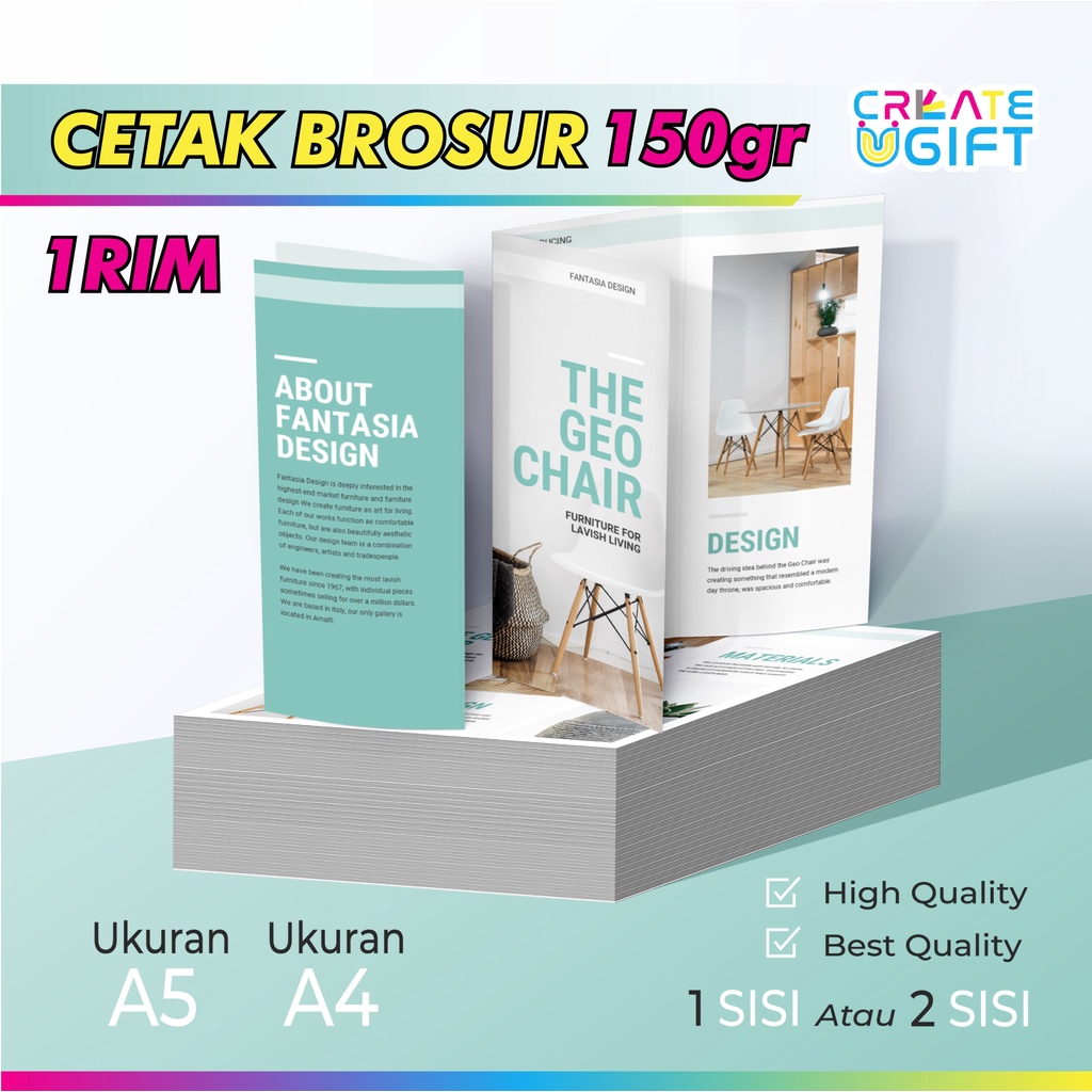 Jual Cetak Brosur Murah 1 Rim 500 Lembar Ukuran A5 A4 Kertas Artpaper 150 Gsm Shopee 8028