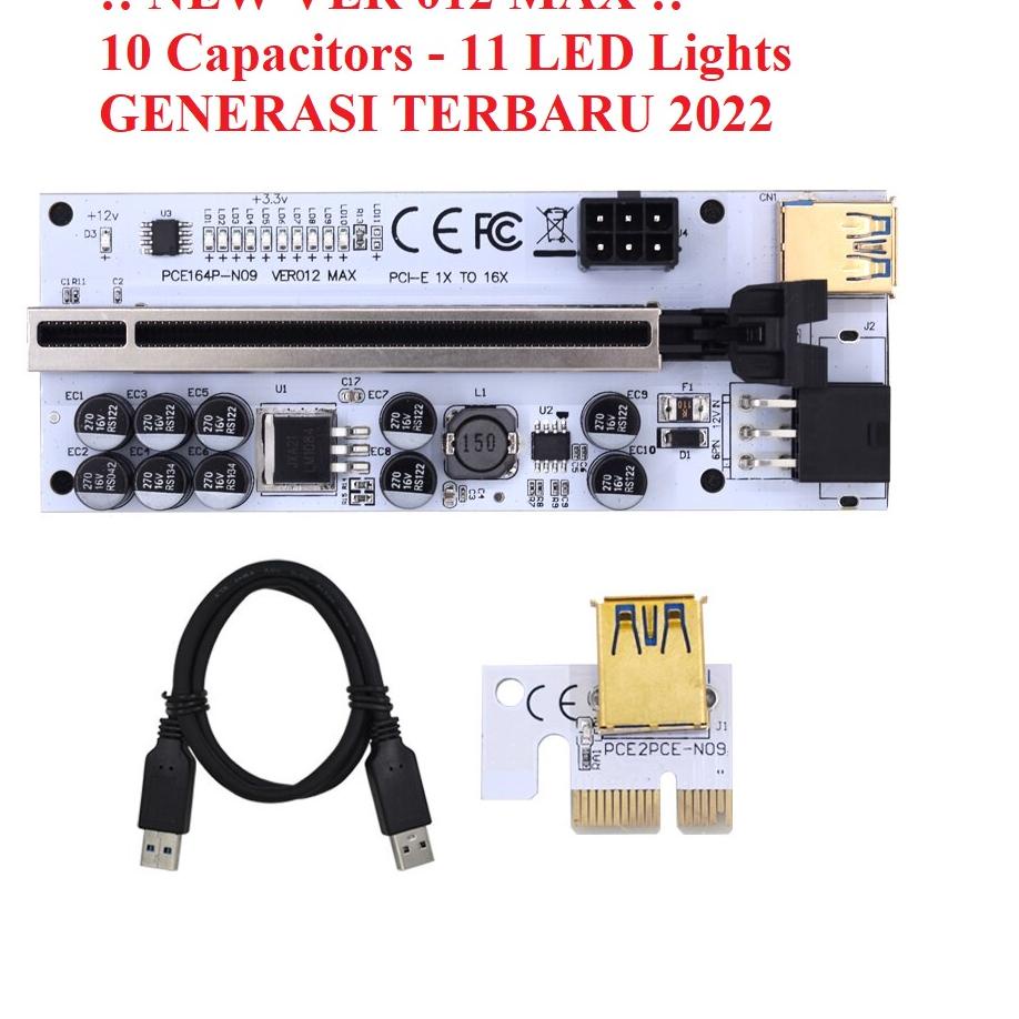 Jual Paket Irit PCIE RISER VGA Mining 6pin 1x to 16x VERSI 009S 009 ...