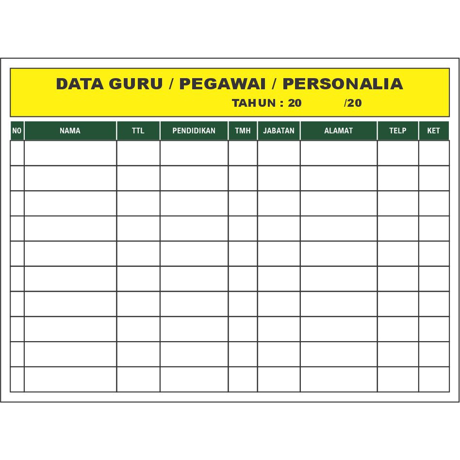 Jual Spanduk Banner Data Pegawai Guru Personalia Custom | Shopee Indonesia