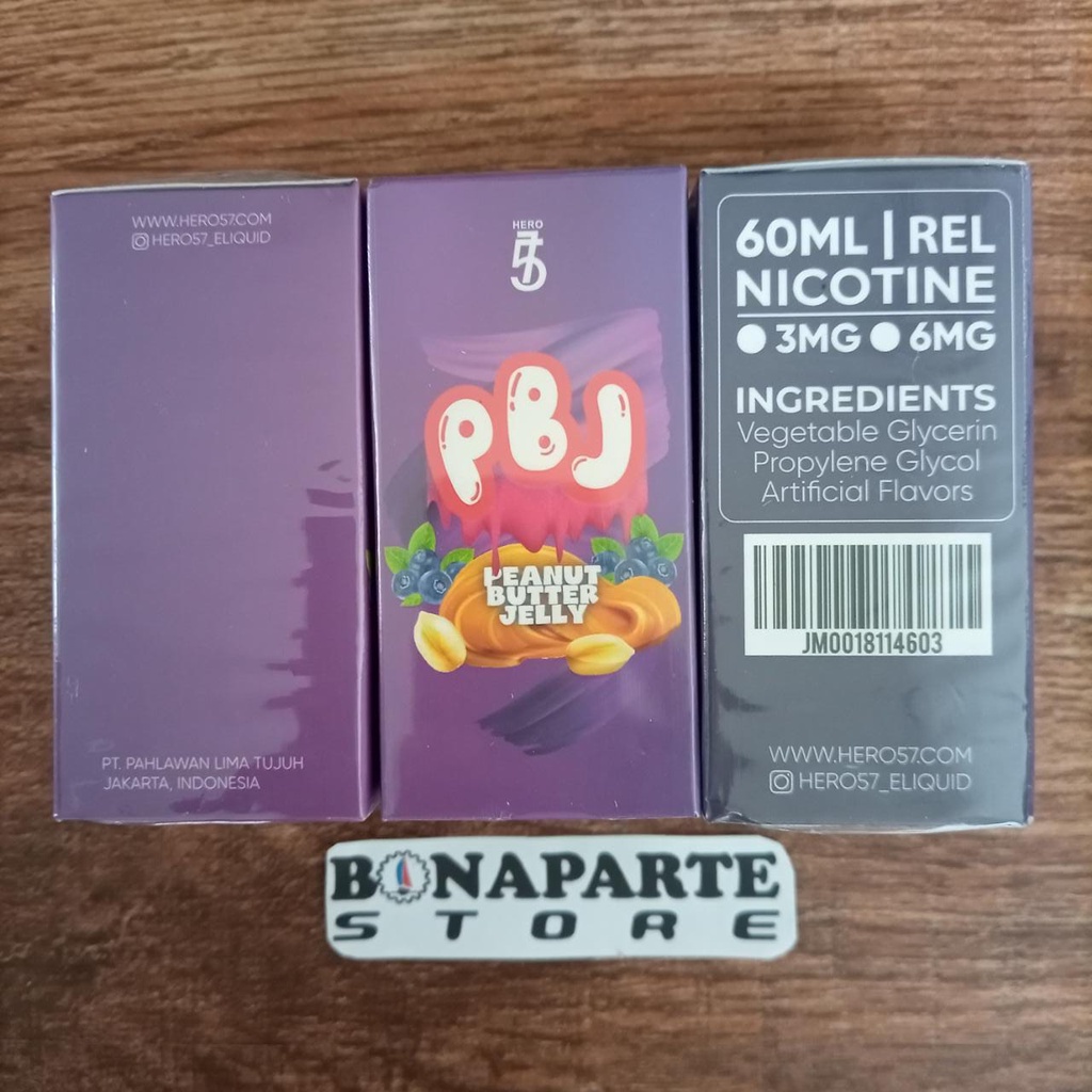 Jual LIQUID PBJ PEANUT BUTTER JELLY BY HERO 57 60ML 3MG CUKAI 2023