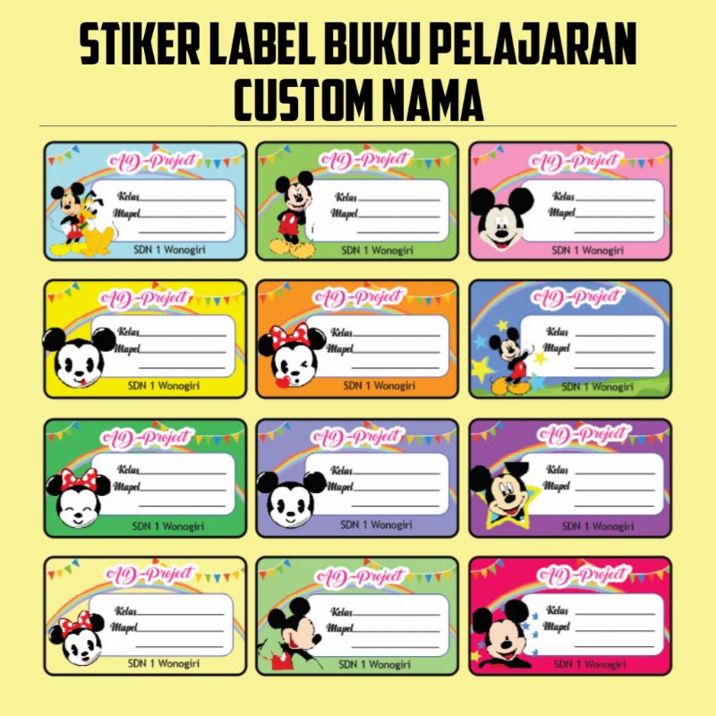 Jual Stiker label nama buku pelajaran custom Shopee Indonesia