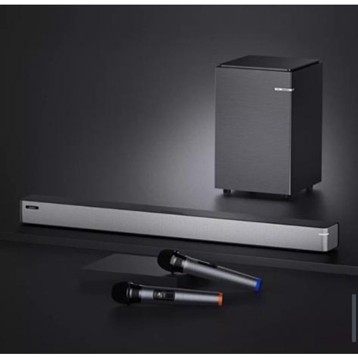Jual Binnifa 7D Soundbar karaoke aktif subwoofer 2 wireless microphone