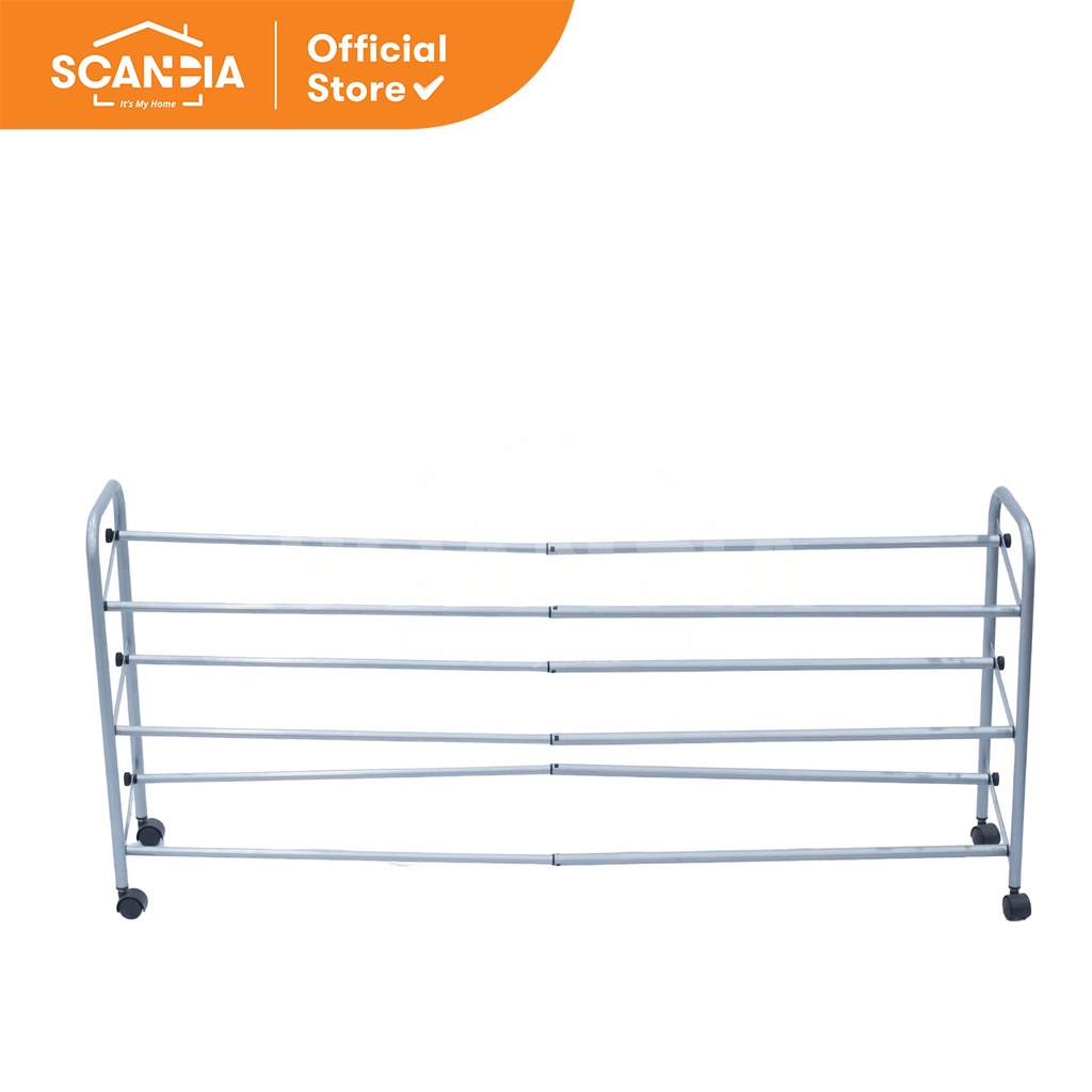 Jual SCANDIA Rak Sepatu Shoe Rack Expandable Glat 62-116x23x53Cm Silver ...