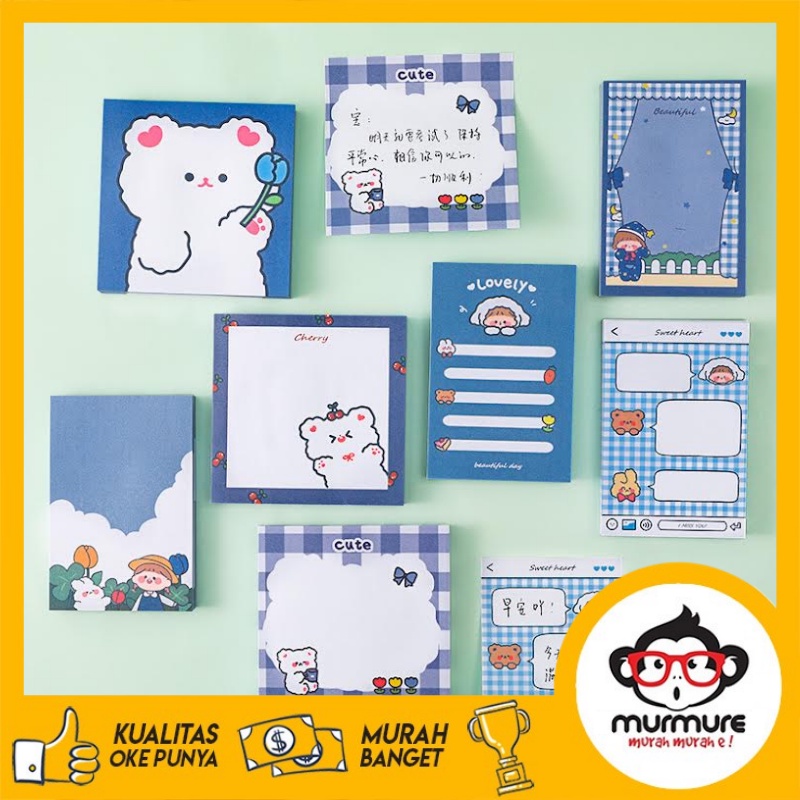 Jual MURMURE I STICKY NOTE BLUE GIRL MESSAGE NOTE MEMO TEMPEL CUTE ...