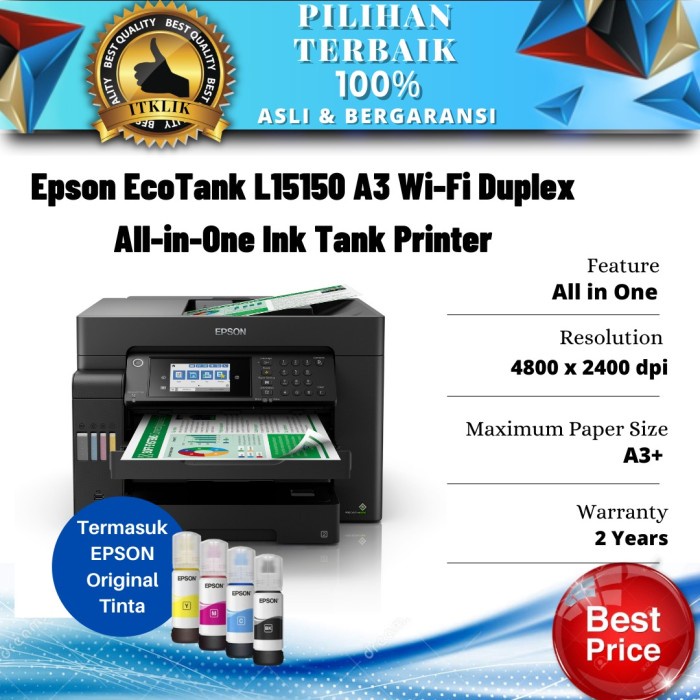 Jual Epson Printer L15150 A3 Wi Fi Duplex All In One Ink Tank Printer Original Shopee Indonesia 5480