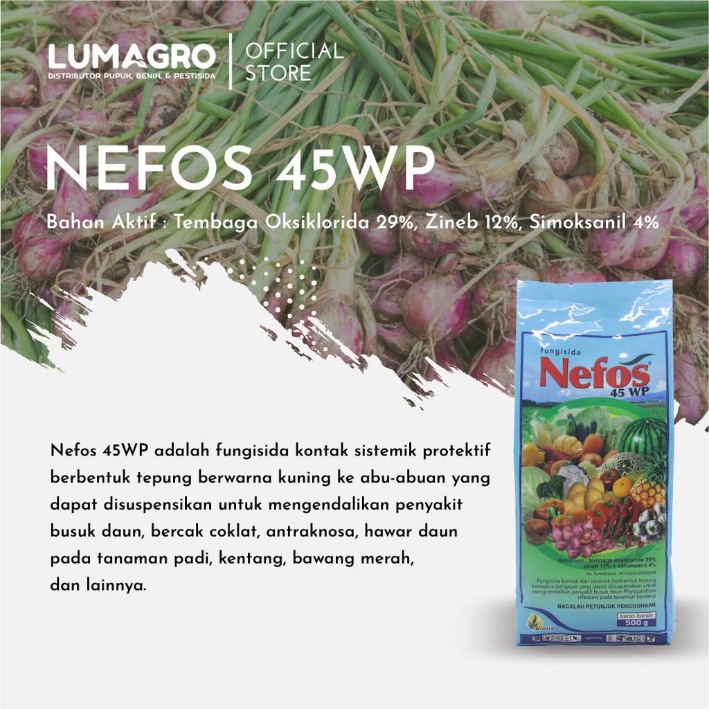 Jual Fungisida Nefos 45WP 200gr Tembaga Oksiklorida Zineb Simoksanil ...