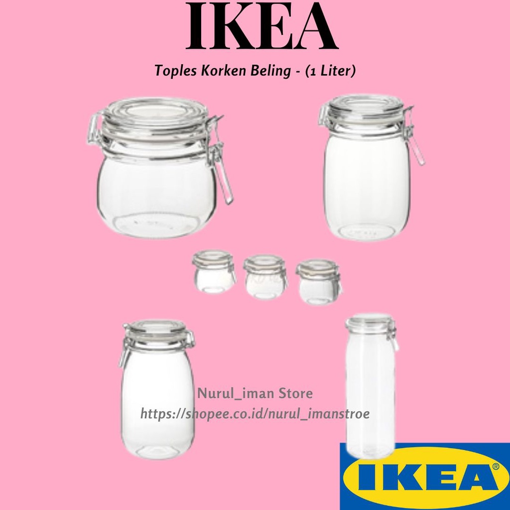 Jual Ikea Cod Toples Korken Beling 1 Liter 1000 Ml Botol Kaca Bening Dengan Penutup Stoples 4091