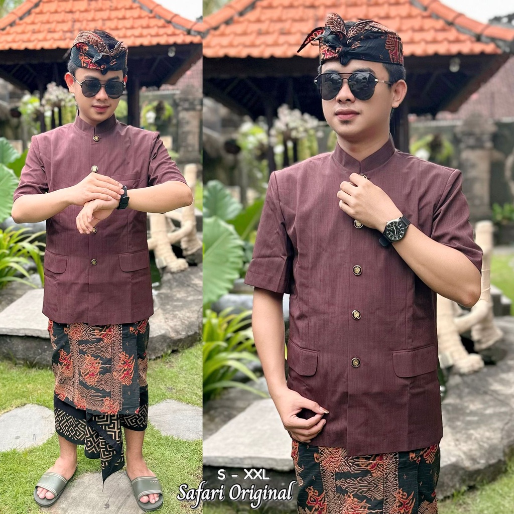 Jual Kemeja Safari Baju Safari Cowok Bali De Hopper Shopee Indonesia 