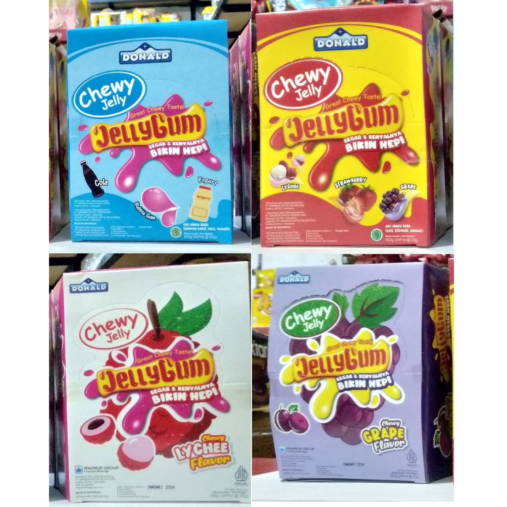 Jual DONALD JELLY GUM RASA BUAH CHEWY JELLY 552g per box (24pcs *23g